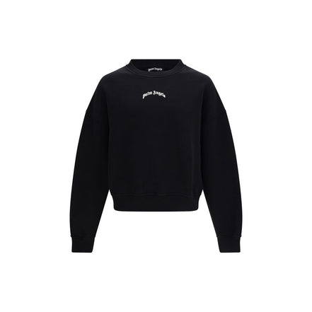 Palm Angels Felpa Nera in Cotone