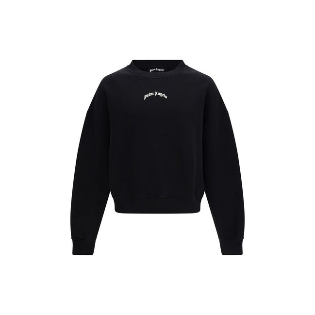 Palm Angels Felpa Nera in Cotone