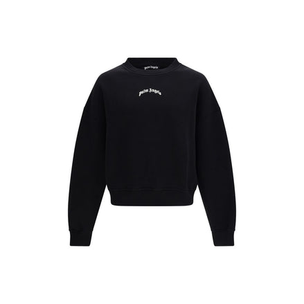 Palm Angels Felpa Nera in Cotone