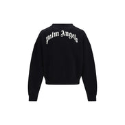Palm Angels Felpa Nera in Cotone