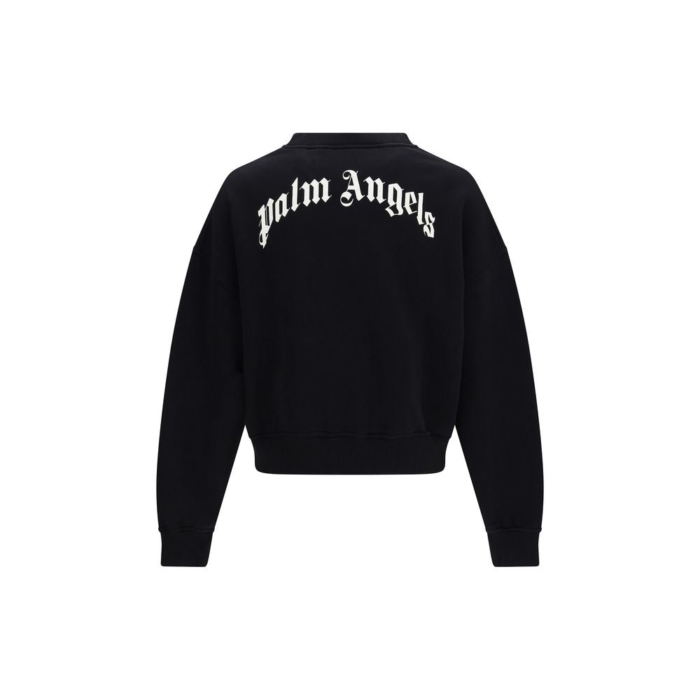 Palm Angels Felpa Nera in Cotone