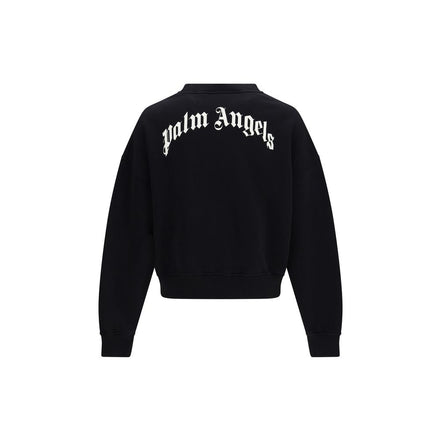 Palm Angels Felpa Nera in Cotone