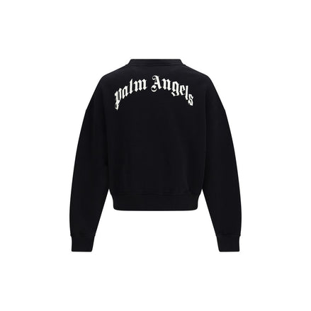 Palm Angels Felpa Nera in Cotone