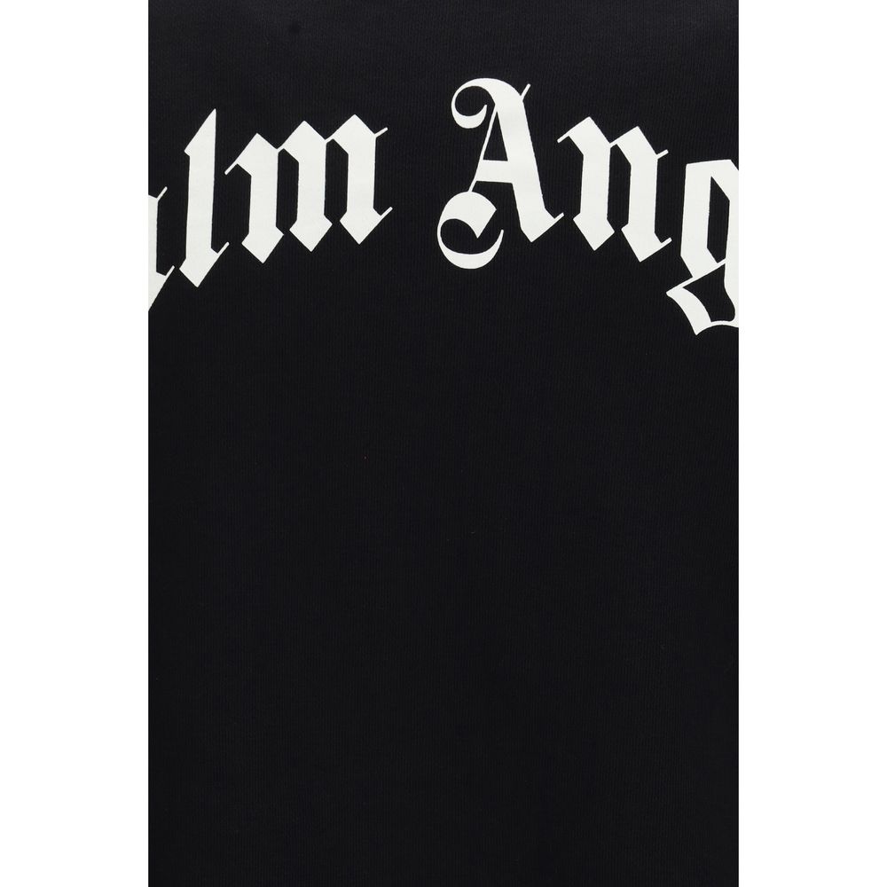 Palm Angels Felpa Nera in Cotone
