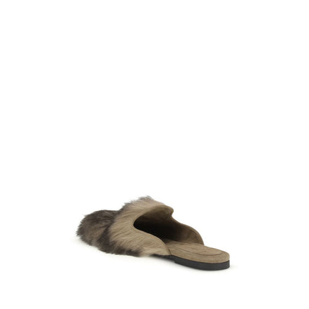Dolce & Gabbana Gray Leather Mules