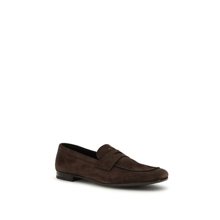 Prada Brown Calf Leather Slip-On Loafers - Men