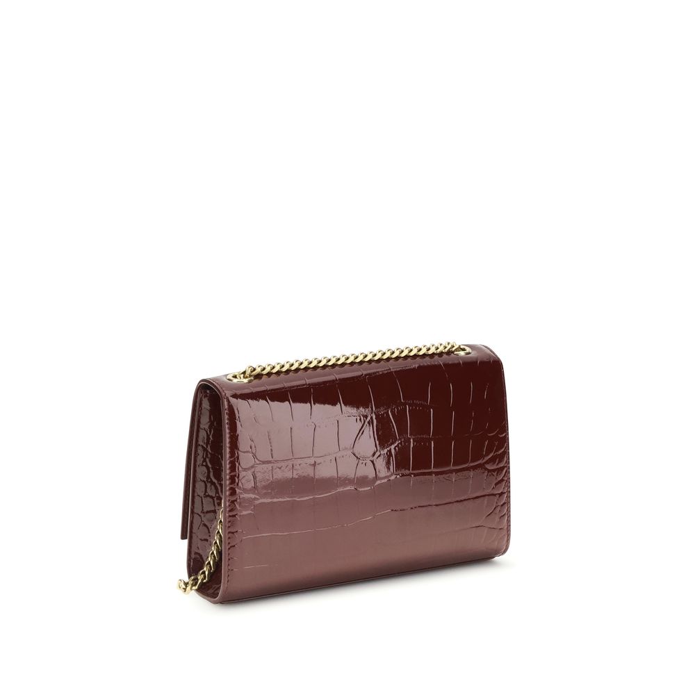 Sac à bandoulière Saint Laurent en cuir de veau Bordeaux Bos Taurus