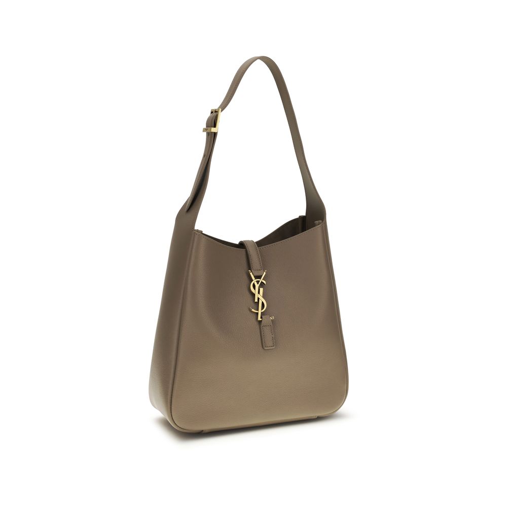 Saint Laurent Gray Calf Leather Shoulder Bag