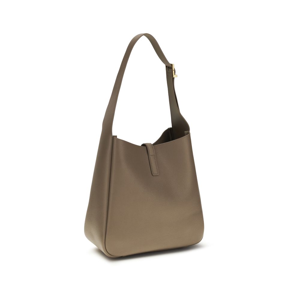 Saint Laurent Gray Calf Leather Shoulder Bag