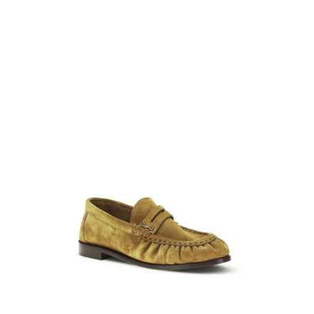 Saint Laurent Beige Calf Leather Slip-On Loafers