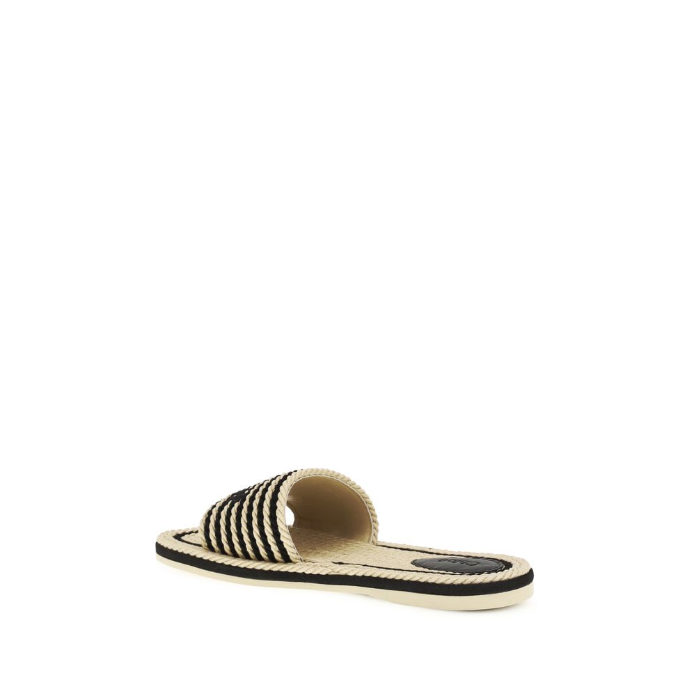 Chloé Multicolor Lamb Flat Sandals