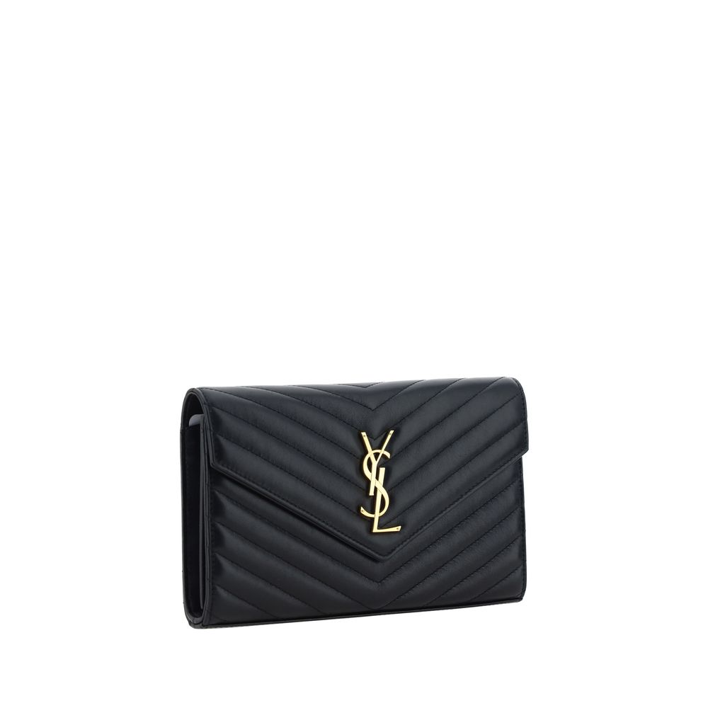 Sac bandoulière Saint Laurent en cuir de veau noir Bos Taurus