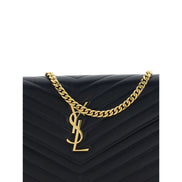 Sac bandoulière Saint Laurent en cuir de veau noir Bos Taurus