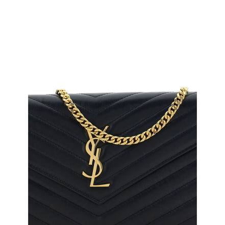 Sac bandoulière Saint Laurent en cuir de veau noir Bos Taurus