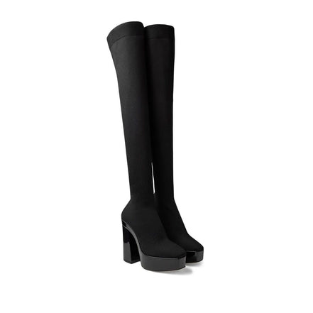 Jimmy Choo Black Fabric Over The Knee