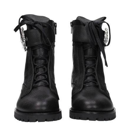 Jimmy Choo Black Leather Ankle Boots
