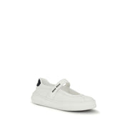 Miu Miu White Calf Leather Ballet Flats