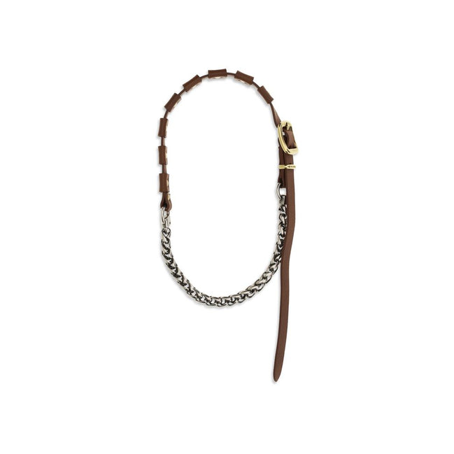 Collier Miu Miu en cuir de veau marron