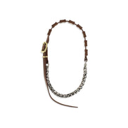 Collier Miu Miu en cuir de veau marron