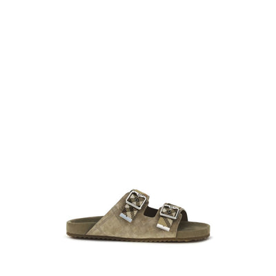 Burberry Beige Calf Leather Flat Sandals