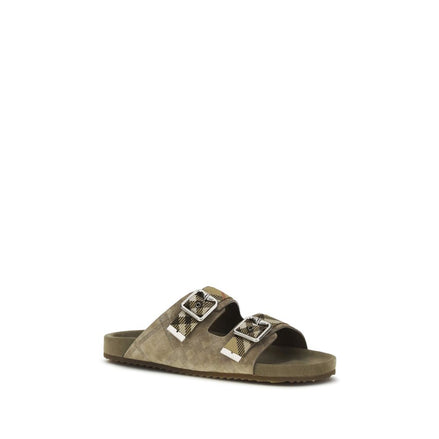 Burberry Beige Calf Leather Flat Sandals