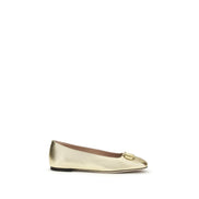 Ballerines Valentino Garavani en cuir de veau doré Bos Taurus