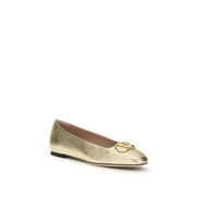 Ballerines Valentino Garavani en cuir de veau doré Bos Taurus