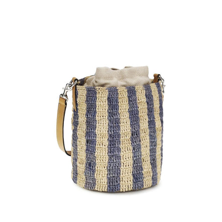 Sac seau Valentino Garavani en raphia bleu