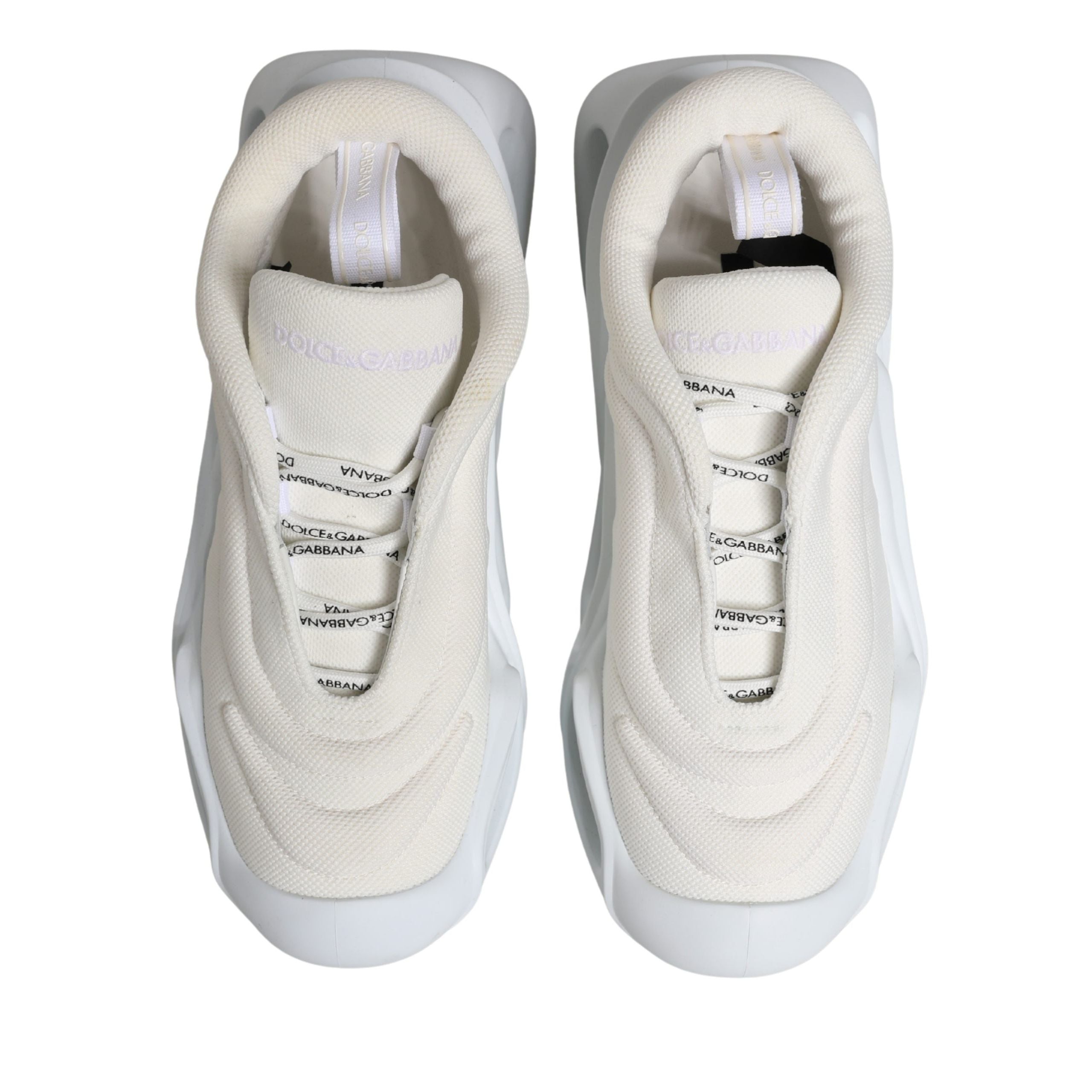 Dolce & Gabbana White Slip On Wave Low Top Sneakers