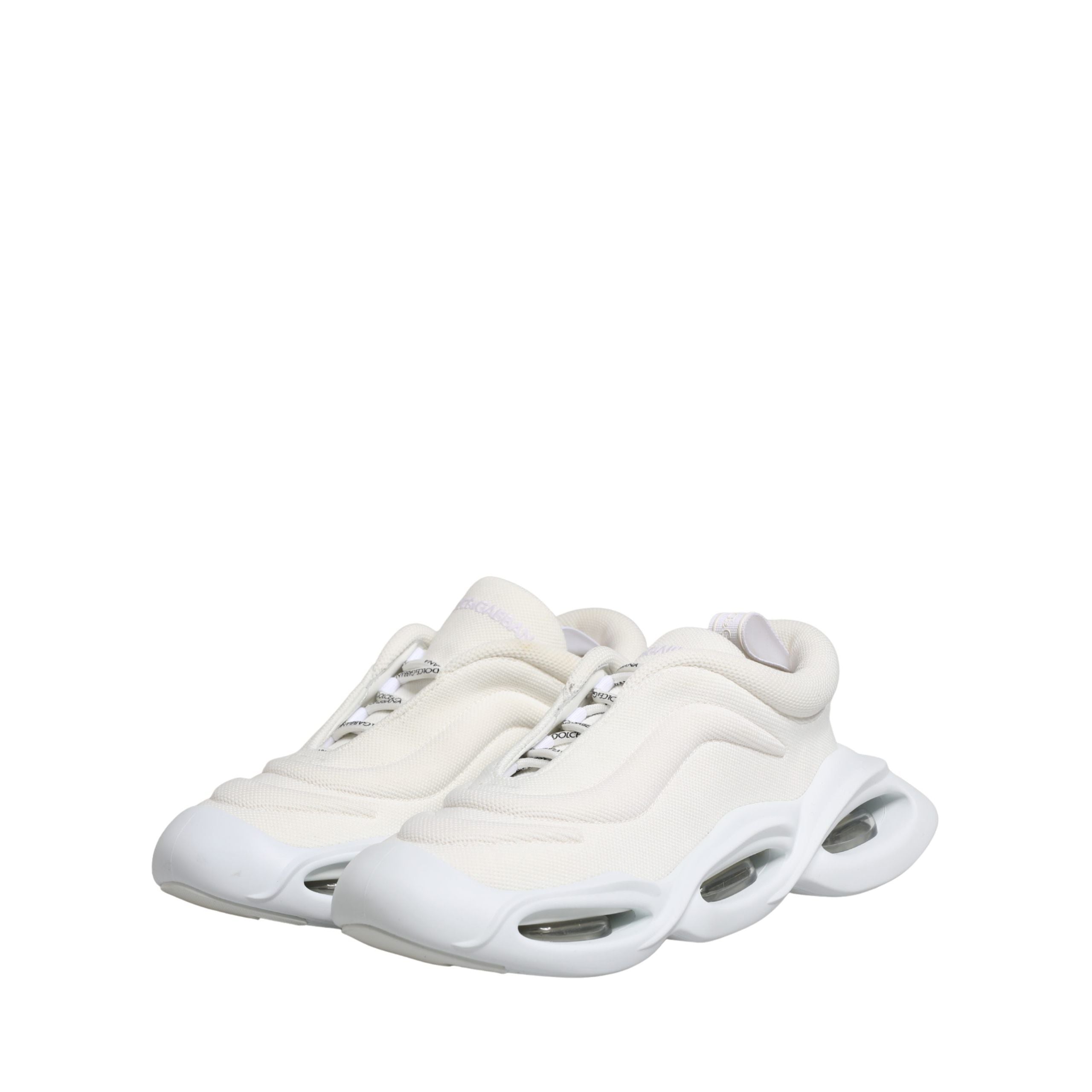 Dolce & Gabbana White Slip On Wave Low Top Sneakers
