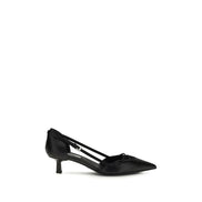 Escarpins à talons hauts en cuir de chèvre noir Prada