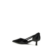 Escarpins à talons hauts en cuir de chèvre noir Prada