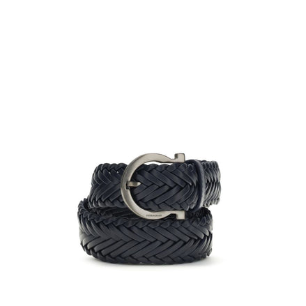 Ferragamo Blue Calf Leather Belt - Men