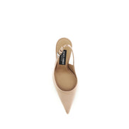 Décolleté Dolce & Gabbana in seta beige con tacco alto