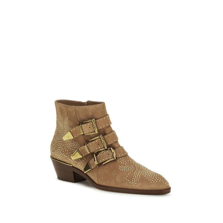 Chloé Beige Calf Leather Ankle Boots