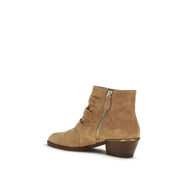 Chloé Beige Calf Leather Ankle Boots