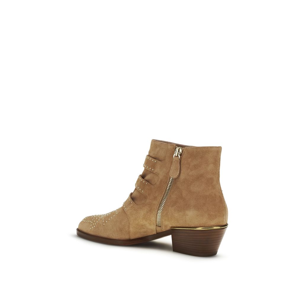 Chloé Beige Calf Leather Ankle Boots