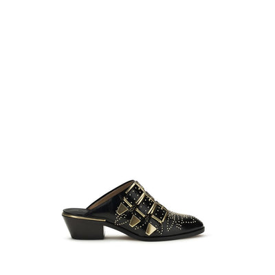 Chloé Black Calf Leather Mules