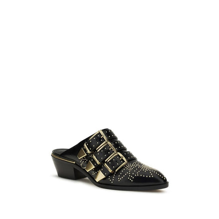 Chloé Black Calf Leather Mules