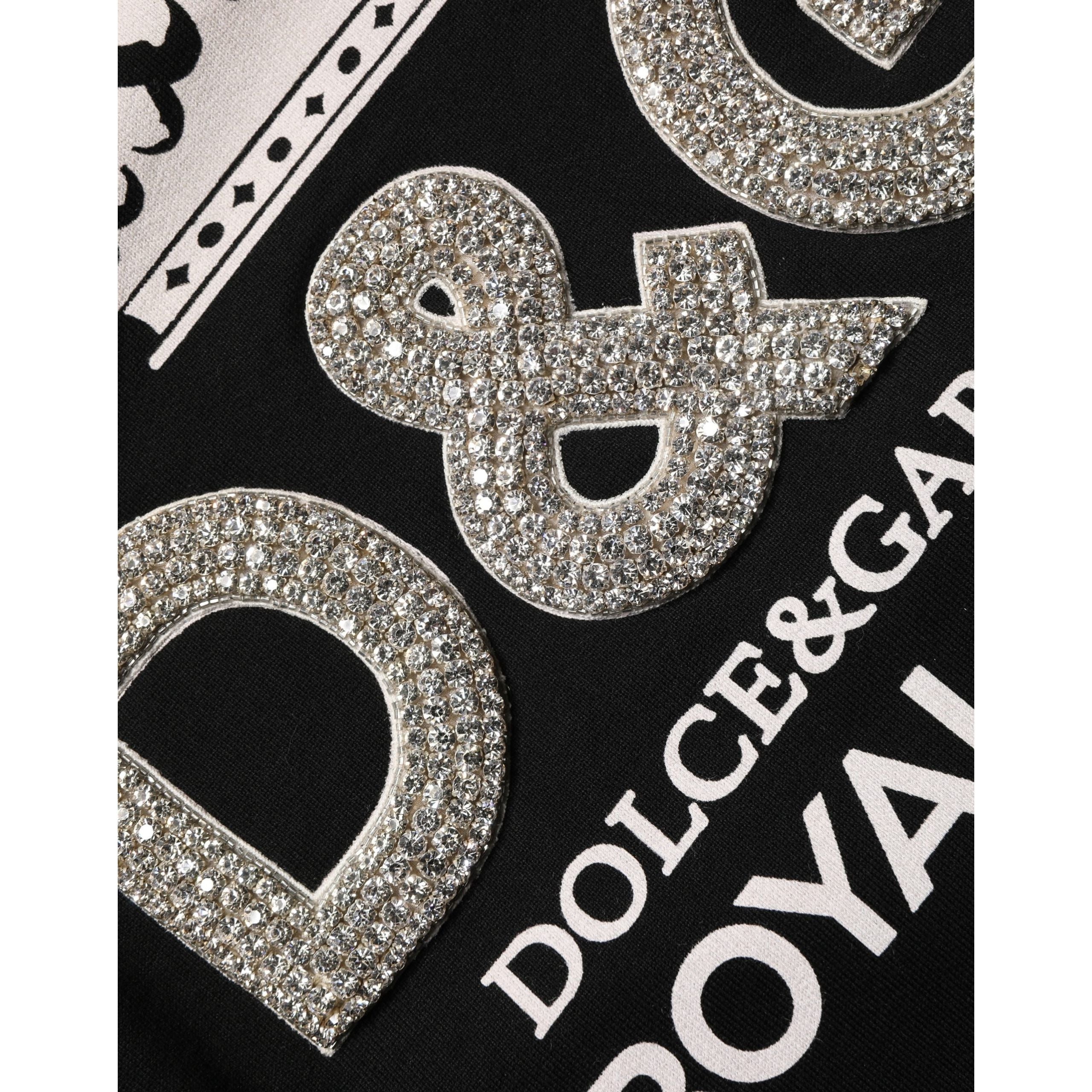Dolce & Gabbana Black Embellished Cotton Sweatshirt
