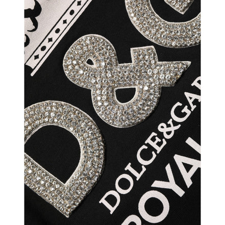 Dolce & Gabbana Black Embellished Cotton Sweatshirt