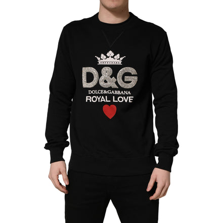 Dolce & Gabbana Black Embellished Cotton Sweatshirt