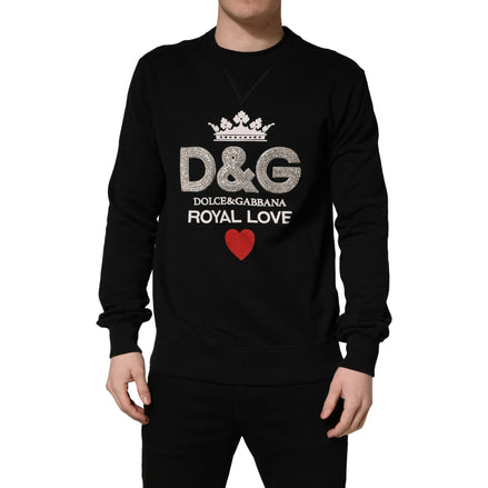 Pull Dolce & Gabbana en coton noir orné