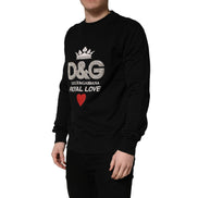 Dolce & Gabbana Black Embellished Cotton Sweatshirt