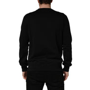 Dolce & Gabbana Black Embellished Cotton Sweatshirt