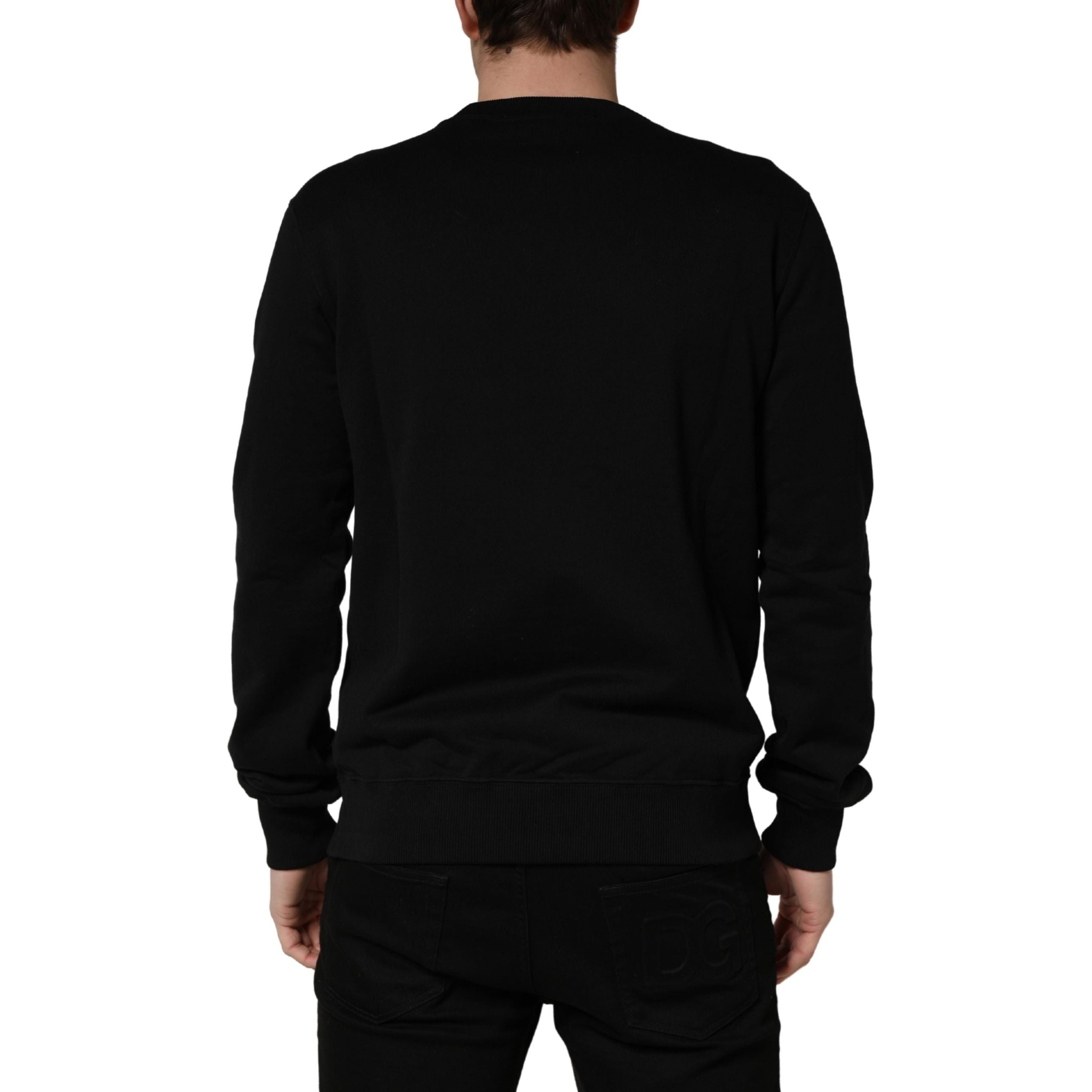Dolce & Gabbana Black Embellished Cotton Sweatshirt