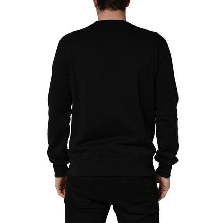 Dolce & Gabbana Black Embellished Cotton Sweatshirt