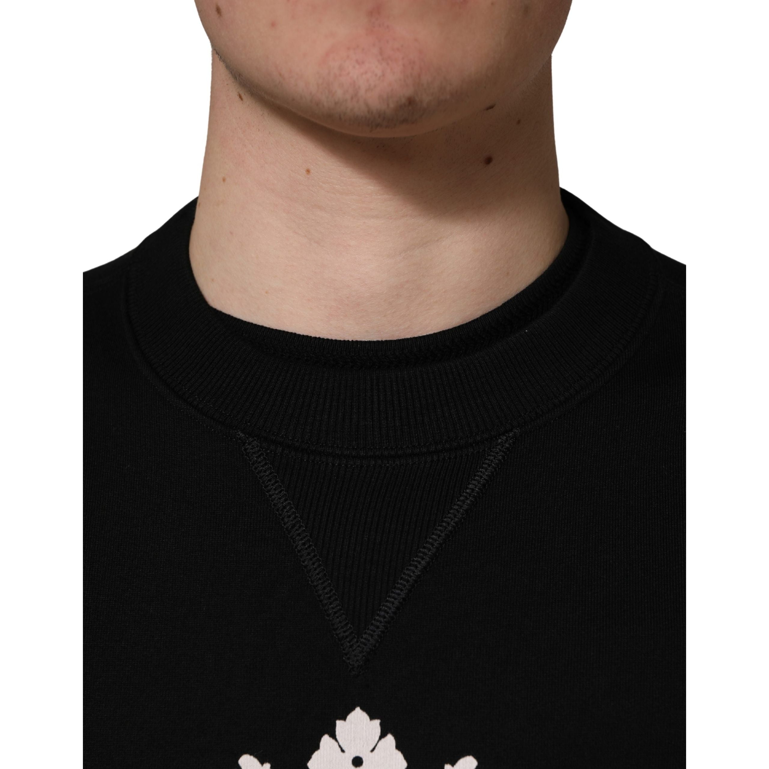 Dolce & Gabbana Black Embellished Cotton Sweatshirt
