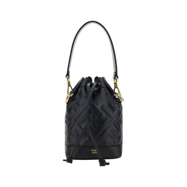 Fendi Black Calf Leather Bucket Bag