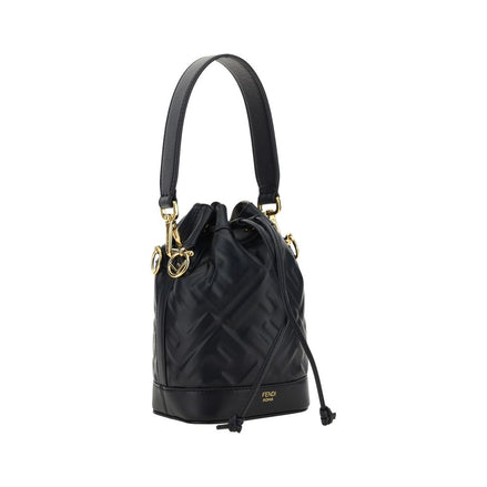Fendi Black Calf Leather Bucket Bag